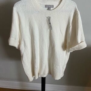 J Crew Cream sweater tee shirt NWT 2X